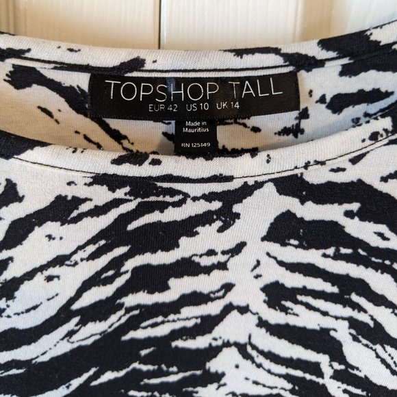 Top Shop Zebra Bodycon Dress- L - Picture 3 of 11
